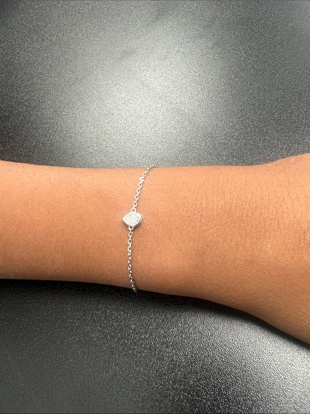 Zales Silver Chain Bracelet with Tiny Teardrop Accent - Picture 3 of 3